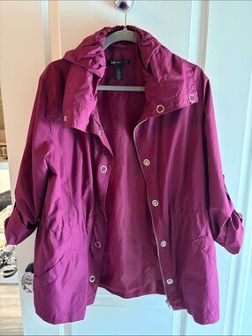 Style & Co. Hooded Anorak Jacket - Magenta